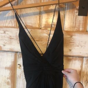 Black Zimmerman silk cross back gown size 1